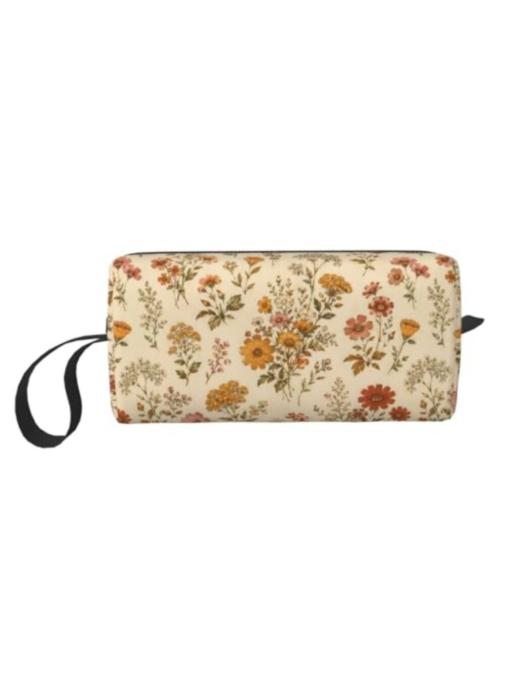 Vintage Wildflower Makeup Bag 600D Polyester Travel Cosmetic Pouch Women